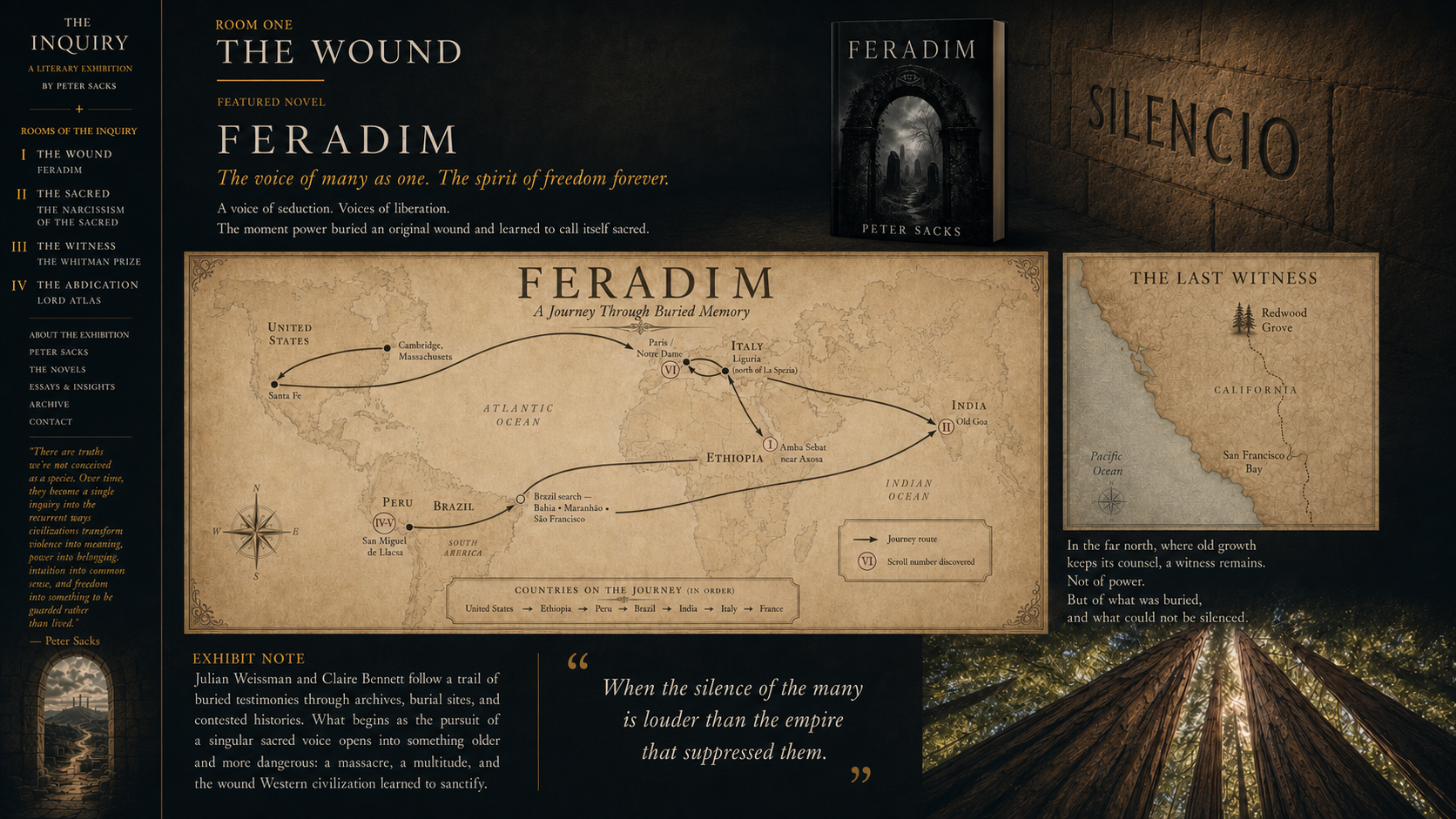 FERADIM journey map: United States, Ethiopia, Peru, Brazil, India, Italy and France